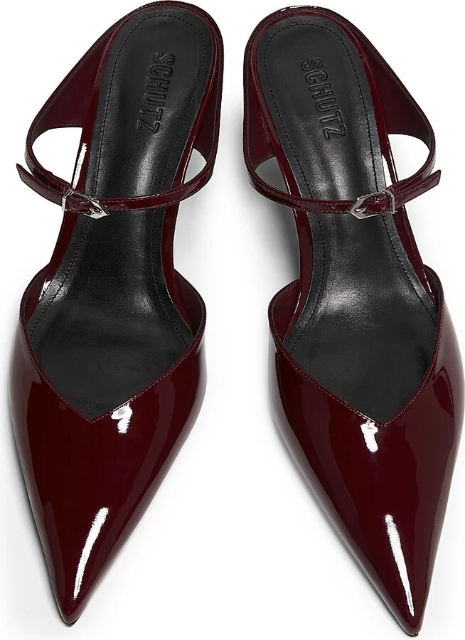Women's Laurie 70MM Patent Leather Mules - Vino - Size 6.5 - Image 4