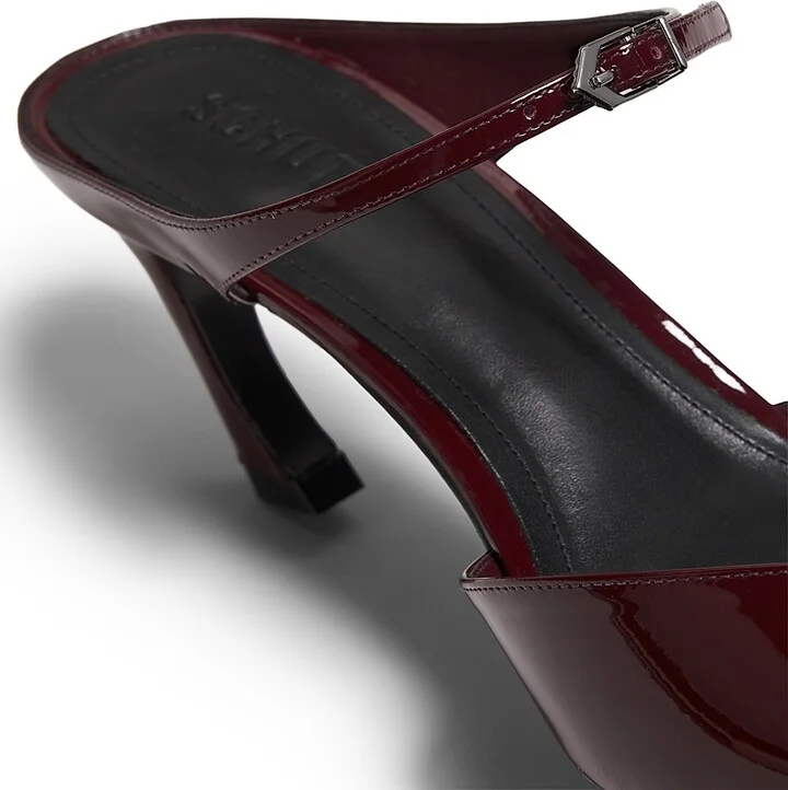 Women's Laurie 70MM Patent Leather Mules - Vino - Size 6.5 - Image 5
