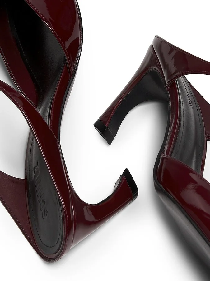 Women's Laurie 70MM Patent Leather Mules - Vino - Size 6.5 - Image 6