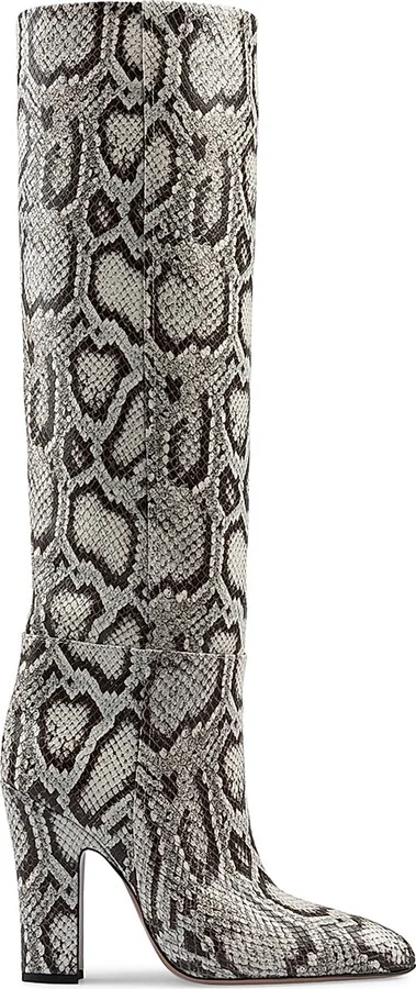 Women's Lavinia Embossed Leather Knee-High Boots - Naturale - Size 5
