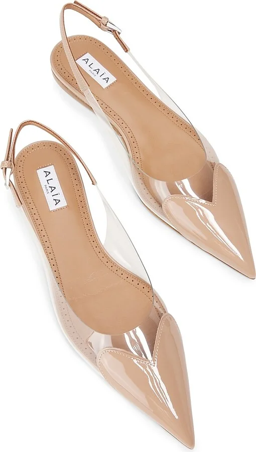 Women's Le Coeur Leather Slingback Flats - Chair - Size 6 - Image 4