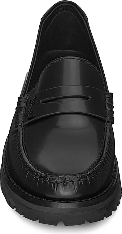 Women's Le Loafers Monogram Penny Slippers in Smooth Leather - Nero - Size 5.5 - Image 4