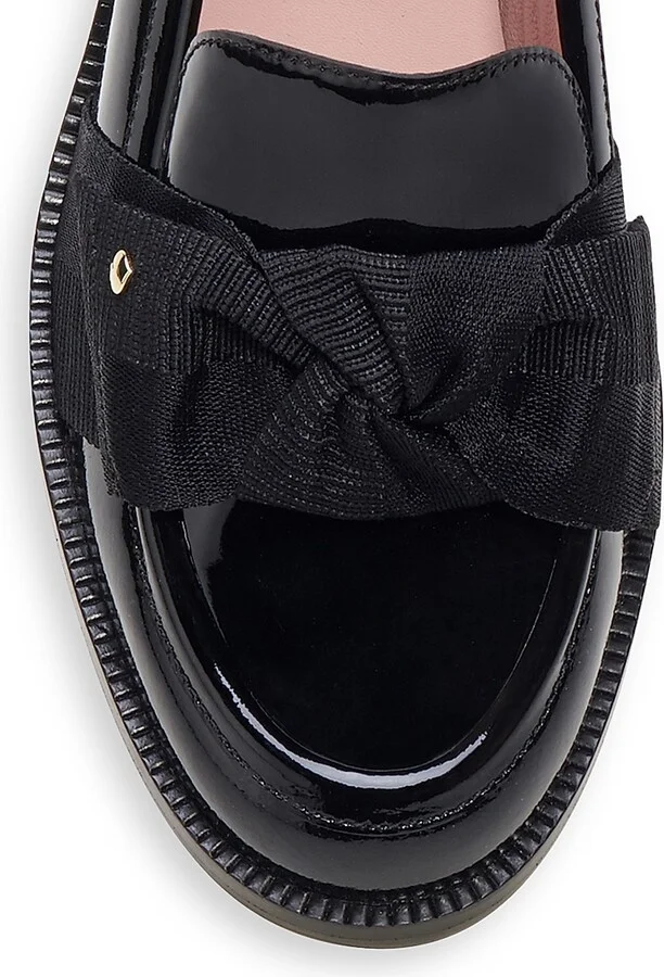 Women's Leandra 89MM Leather Block-Heel Loafers - Black - Size 7 - Image 3