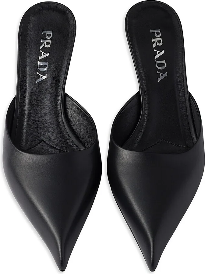 Women's Leather 55MM Mules - Black - Size 7 - Image 2