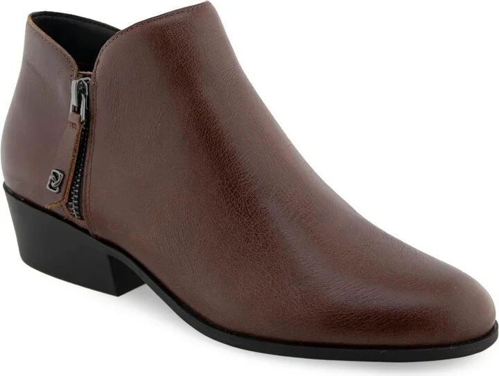 Womens Leather Ankle Booties