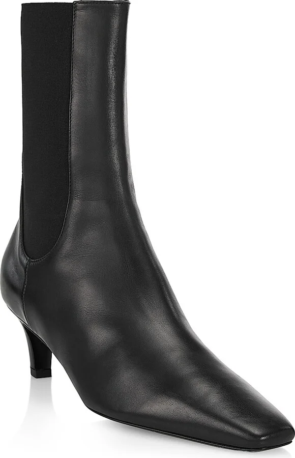 Women's Leather Ankle Boots - Black - Size 5 - Image 2