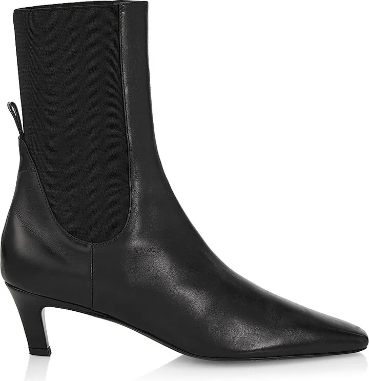 Women's Leather Ankle Boots - Black - Size 5