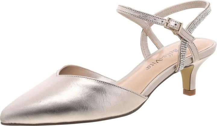 Womens Leather Ankle Strap Pumps