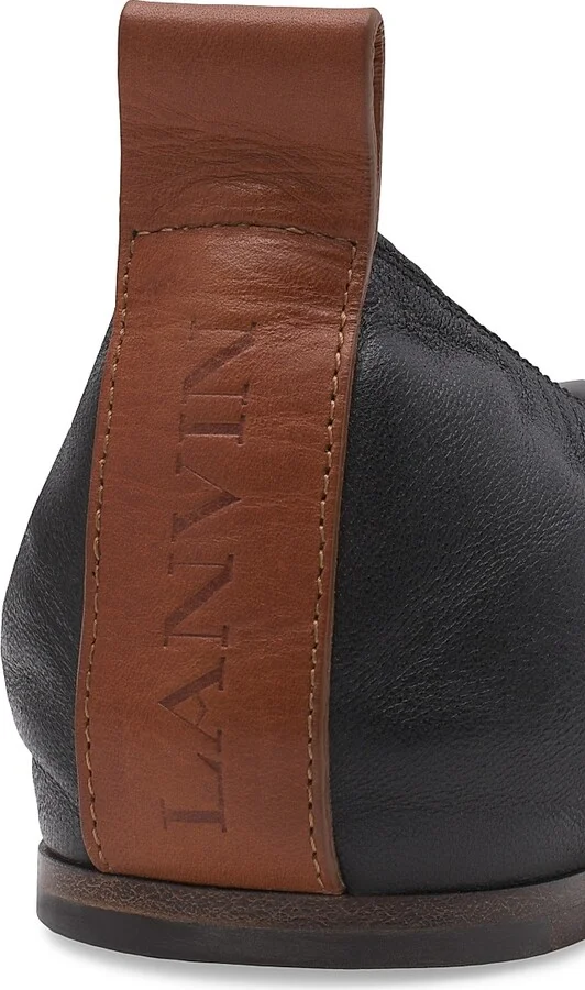 Women's Leather Ballerina Flats - Black - Size 4 - Image 5