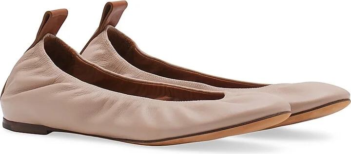 Women's Leather Ballerina Flats - Black - Size 4 - Image 7