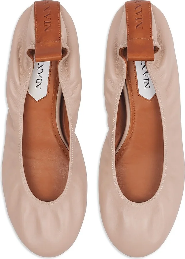 Women's Leather Ballerina Flats - Black - Size 4 - Image 9