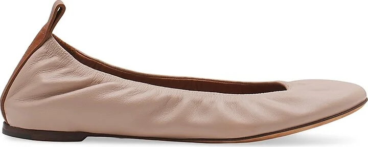 Women's Leather Ballerina Flats - Black - Size 4 - Image 11