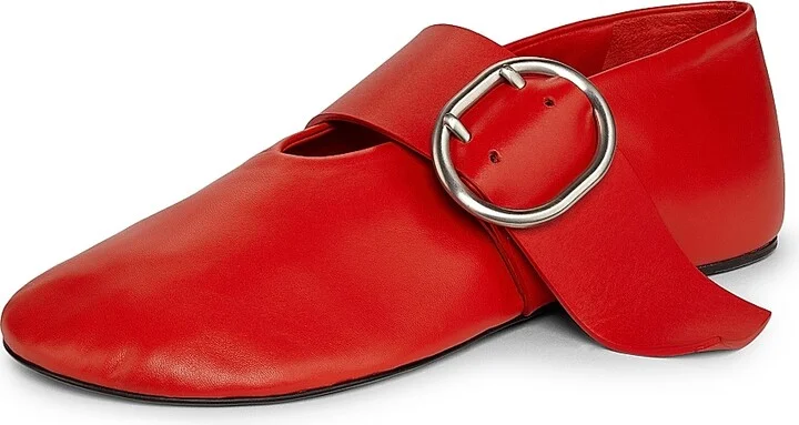 Women's Leather Ballerina Flats - Black - Size 8 - Image 7