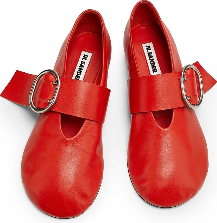 Women's Leather Ballerina Flats - Black - Size 8 - Image 9