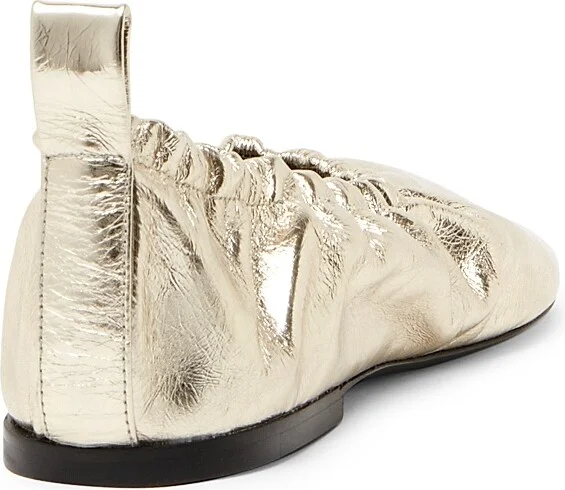 Women's Leather Ballerina Flats - Platino - Size 6 - Image 3