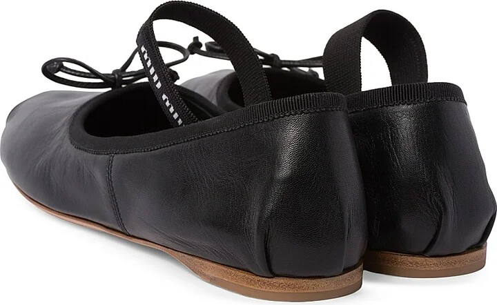 Women's Leather Ballerinas - Black - Size 4 - Image 2