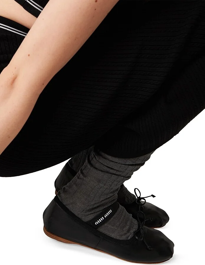 Women's Leather Ballerinas - Black - Size 4 - Image 4