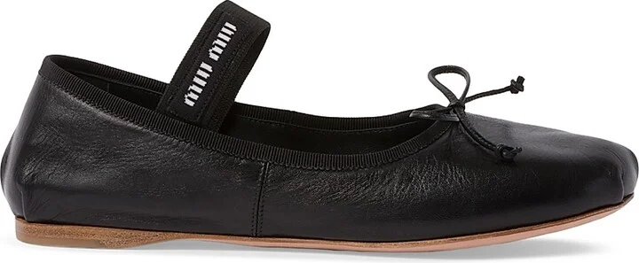 Women's Leather Ballerinas - Black - Size 4