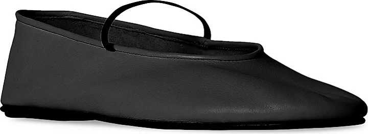 Women's Leather Ballet Flats - Black - Size 5.5 - Image 2