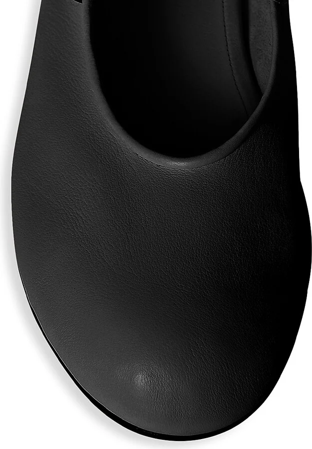 Women's Leather Ballet Flats - Black - Size 5.5 - Image 3