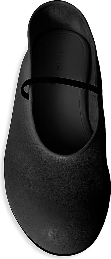 Women's Leather Ballet Flats - Black - Size 5.5 - Image 4