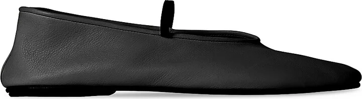 Women's Leather Ballet Flats - Black - Size 5.5