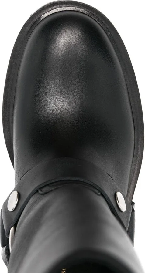 Women's Leather Biker Boots - Image 4