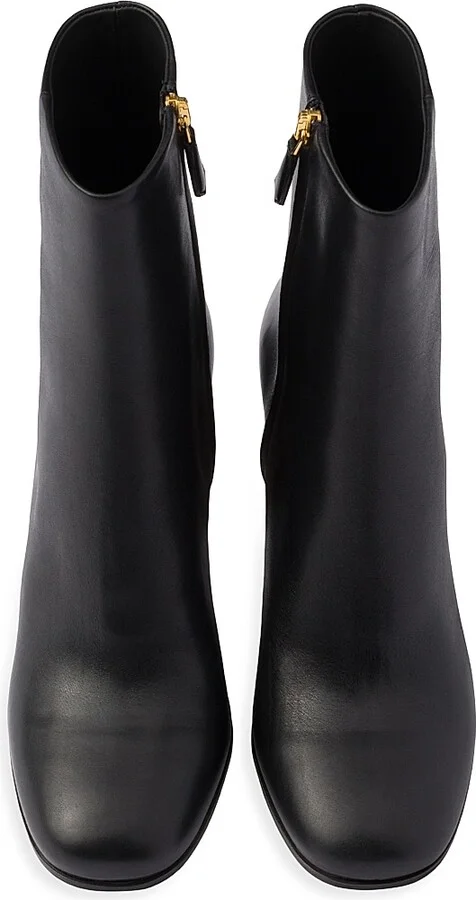 Women's Leather Booties - Black - Size 5.5 - Image 2