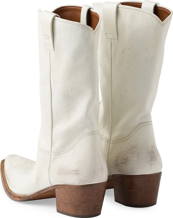 Women's Leather Boots - Beige Khaki - Size 9 - Image 3
