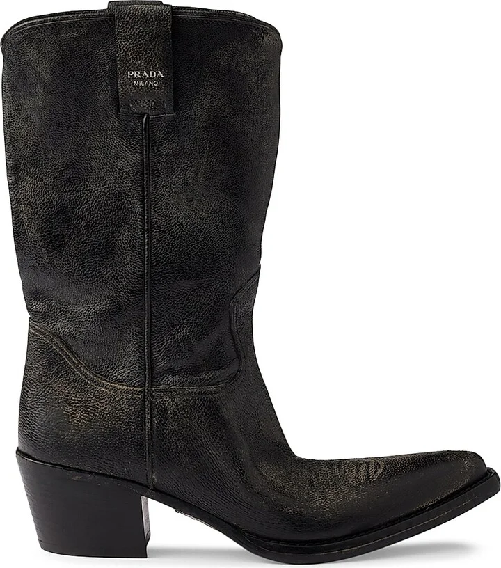 Women's Leather Boots - Beige Khaki - Size 9 - Image 10