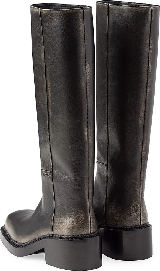 Women's Leather Boots - Black - Size 7 - Image 4