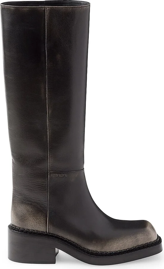Women's Leather Boots - Black - Size 7
