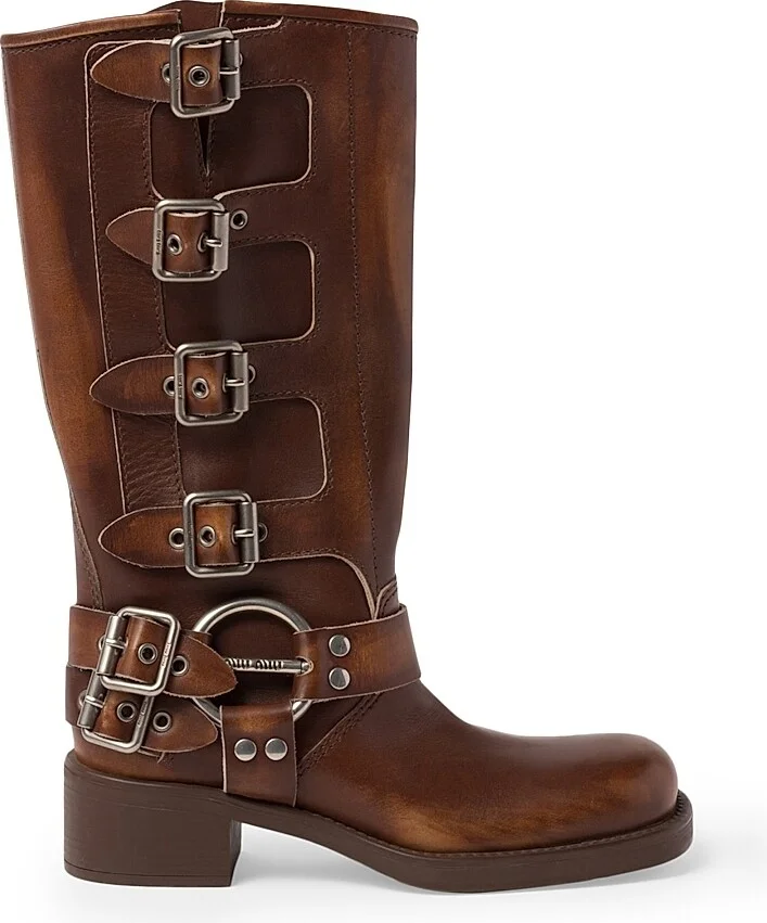 Women's Leather Boots - Brown - Size 6