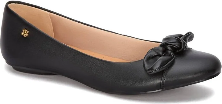 Women's Leather Comfort Ballerinas Shoes In Black