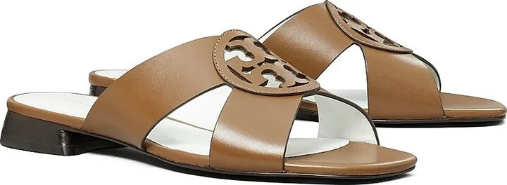 Women's Leather Criss Cross Sandals - Almond Oats - Size 10 - Image 2
