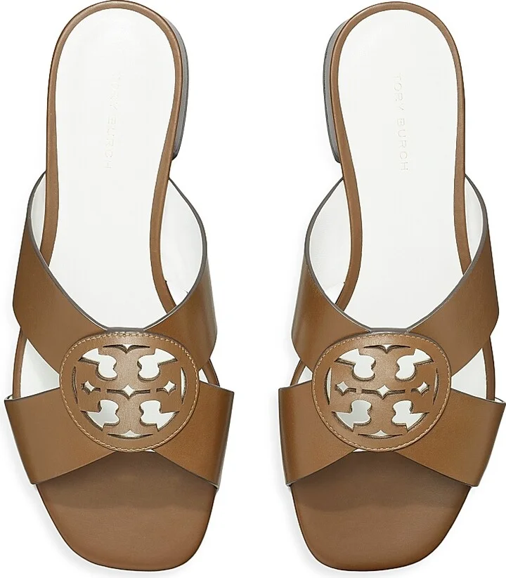 Women's Leather Criss Cross Sandals - Almond Oats - Size 10 - Image 3