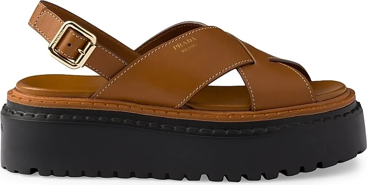 Women's Leather Crisscross Sandals - Black - Size 7.5 - Image 10