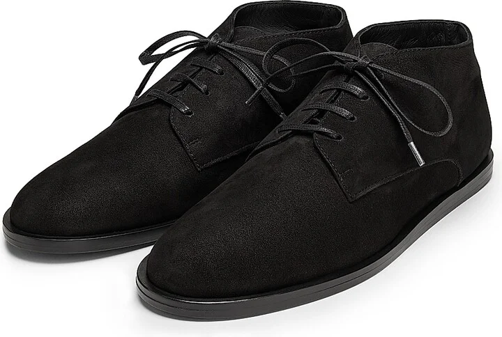Women's Leather Derby-Style Flats - Black - Size 6.5 - Image 2