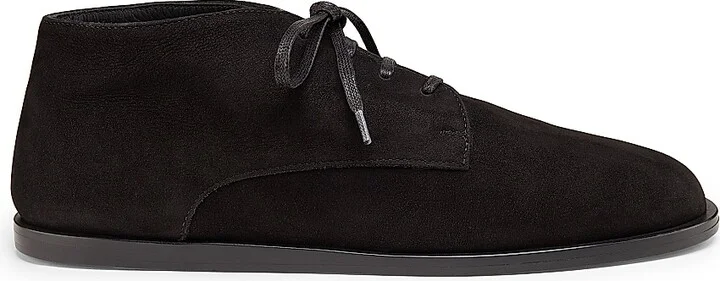 Women's Leather Derby-Style Flats - Black - Size 6.5
