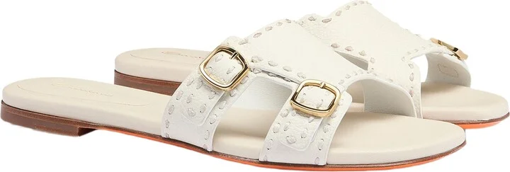 Women's leather double-buckle Didi slide sandal - Image 3