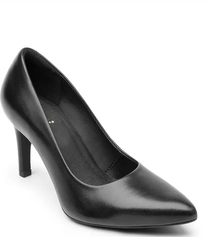 Women's Leather Dress Heels In Black