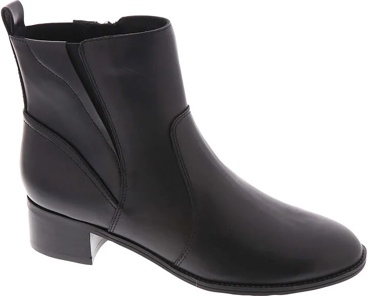 Womens Leather Embossed Ankle Boots