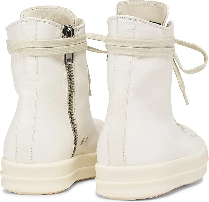 Women's Leather High-Top Sneakers - Milk - Size 11 - Image 3