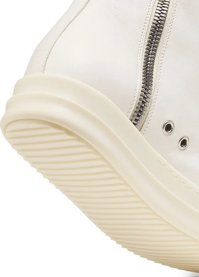 Women's Leather High-Top Sneakers - Milk - Size 11 - Image 6