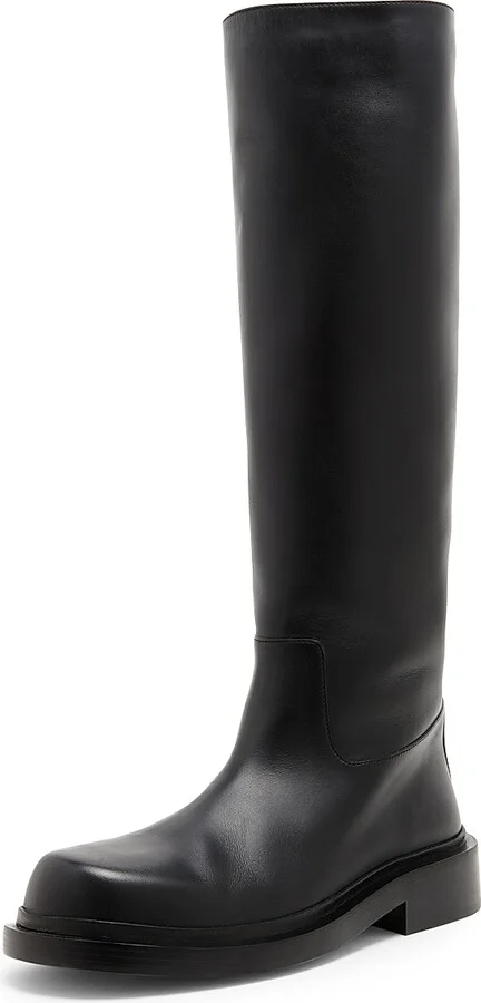 Women's Leather Knee-High Boots - Black - Size 6 - Image 2