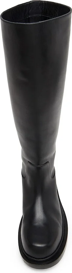 Women's Leather Knee-High Boots - Black - Size 6 - Image 4