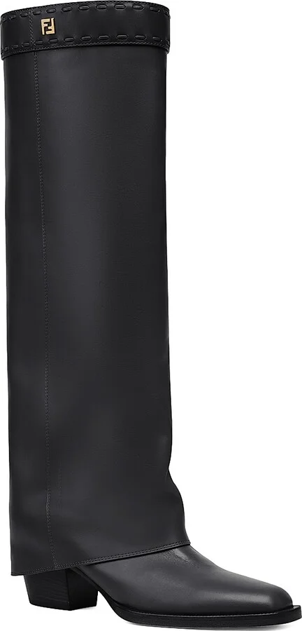Women's Leather Knee-High Boots - Nero - Size 5 - Image 2