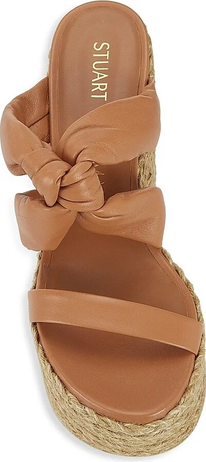 Women's Leather Knotted Espadrille Sandals - Tan - Size 10.5 - Image 5