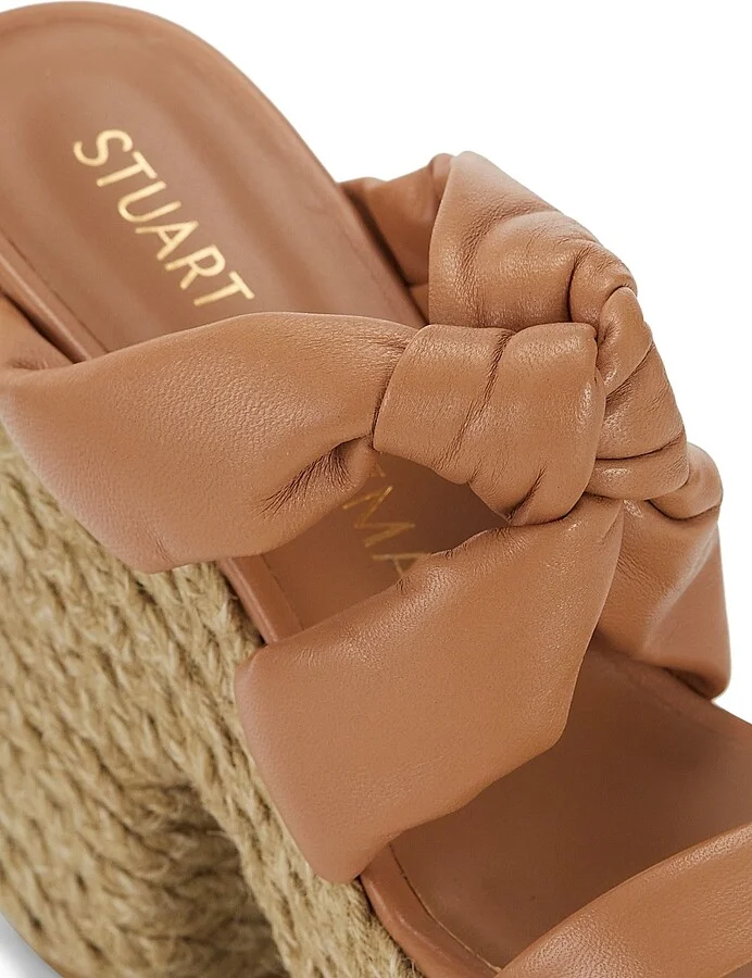 Women's Leather Knotted Espadrille Sandals - Tan - Size 10.5 - Image 6