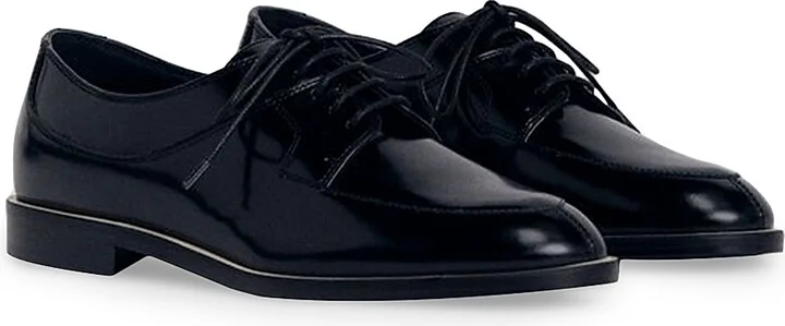 Women's Leather Lace-Up Loafers - Black - Size 6 - Image 2